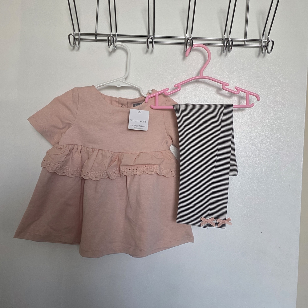 Tahari Pink and Gray Kids Matching Set